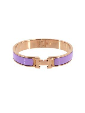 Hermes Clic H GM Bangle Lilac Rose Gold Bracelet